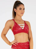 Laced Up Sports Bra - Contrast Print