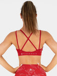 Laced Up Sports Bra - Contrast Print