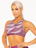 Camo Seamless Sports Bra - Burgundy Camo