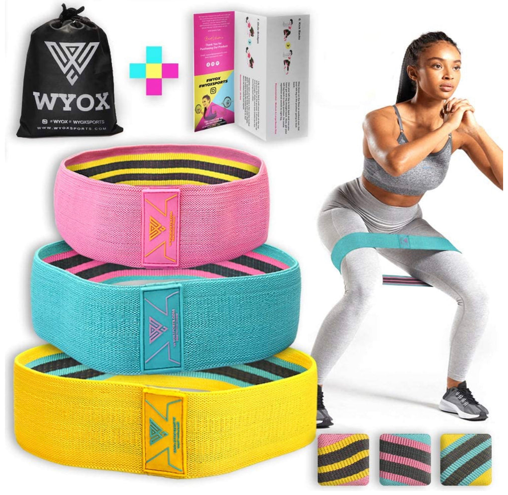 Resistance Bands for Working Out with Workout Guide | 3 Booty Bands for  Women Men | Fabric Elastic Bands for Exercise Bands | Resistance Bands for