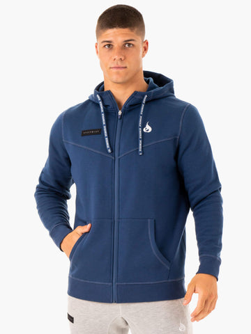 RECHARGE ZIP UP HOODIE - BLUE