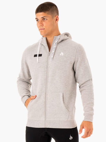 RECHARGE ZIP UP HOODIE - GREY MARL