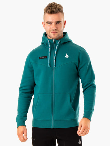 RECHARGE ZIP UP HOODIE - TEAL